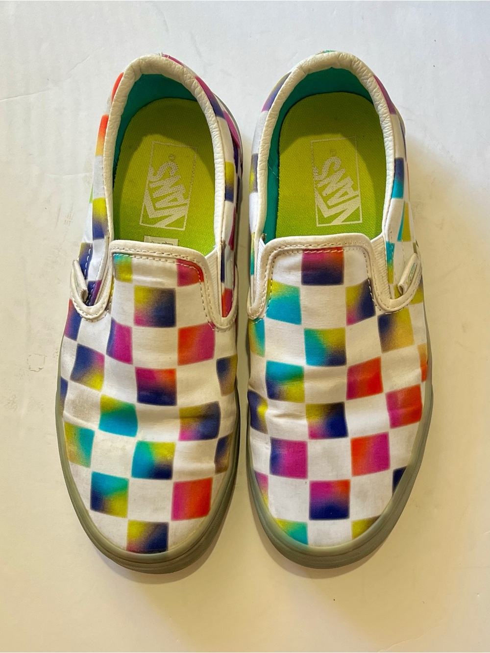 Vans Unisex Slip-On Checkerboard Canvas Sneakers in Multicolor US Women’s 8.5